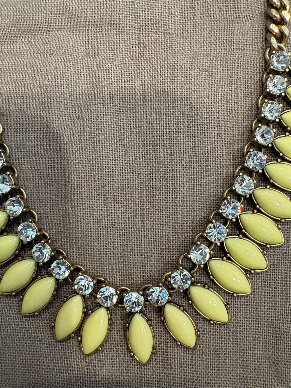 J. Crew Yellow Stone & Crystal Statement Necklace - Women Jewelry - Picture 3 of 4